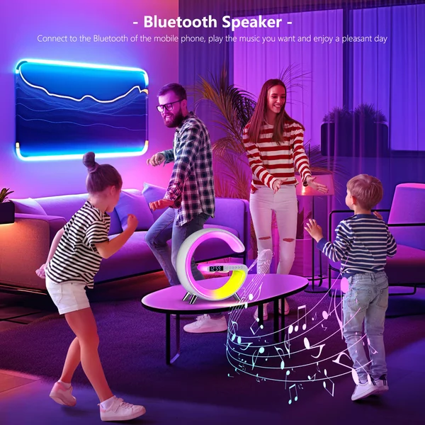 G-Shape LED Wireless Charging Speaker Lamp