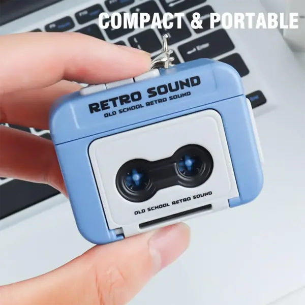 Mini Retro Cassette Tape Recorder Keychain