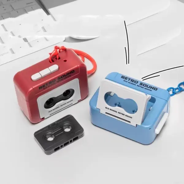 Mini Retro Cassette Tape Recorder Keychain