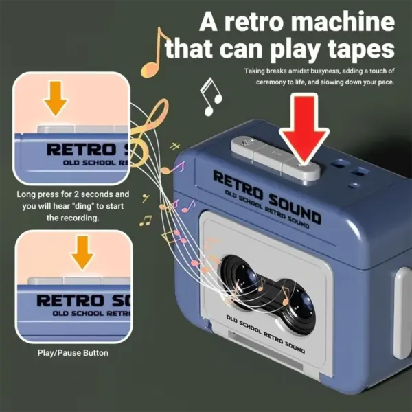 Mini Retro Cassette Tape Recorder Keychain